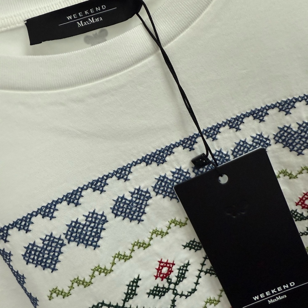 Max Mara Embroidered Tee - Size Large - Picture 5 of 8